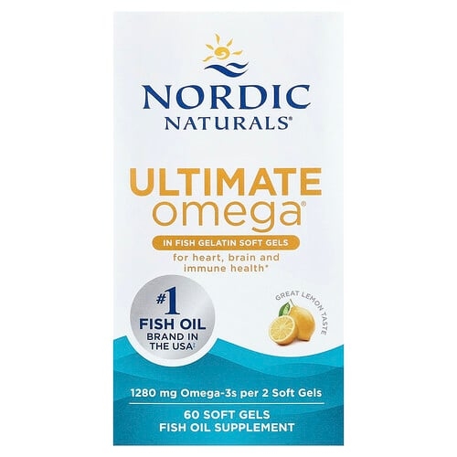 노르딕 네츄럴 프로페셔날 Nordic Naturals, Ultimate Omega®, 레몬 맛, 소프트젤 60정(소프트젤당 640mg) 상세 이미지
