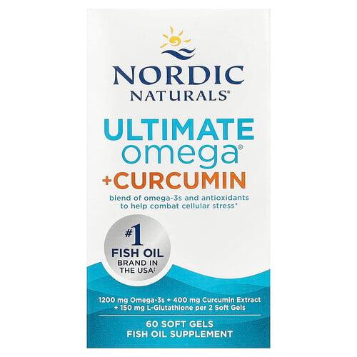 노르딕 네츄럴 프로페셔날 Nordic Naturals, Ultimate Omega + 커큐민, 소프트젤 60정 상품 이미지