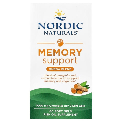 노르딕 네츄럴 프로페셔날 Nordic Naturals, 기억력 증진, 오메가 혼합물, 소프트젤 60정 상세 이미지