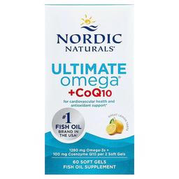 노르딕 네츄럴 프로페셔날 Nordic Naturals, Ultimate Omega® + CoQ10, 레몬 맛, 소프트젤 60정