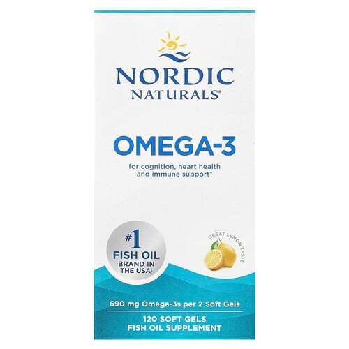노르딕 네츄럴 프로페셔날 Nordic Naturals, 오메가3, 그레이트 레몬 맛, 소프트젤 120정(소프트젤당 345mg) 상세 이미지