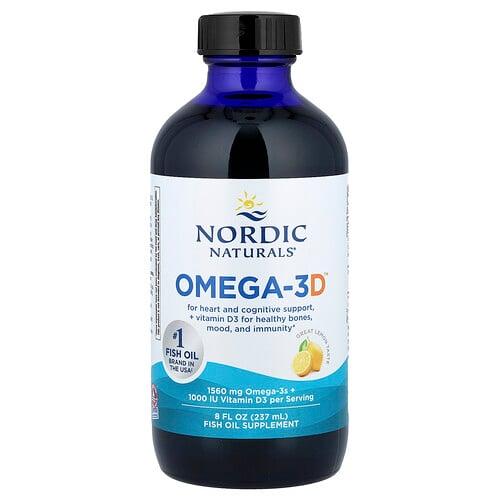 노르딕 네츄럴 프로페셔날 Nordic Naturals, Omega-3D, 레몬, 237ml(8fl oz) 상품 이미지