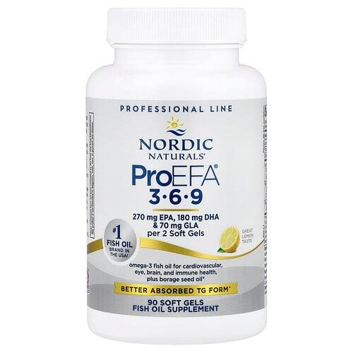 노르딕 네츄럴 프로페셔날 Nordic Naturals, ProEFA® 3-6-9, 레몬 맛, 소프트젤 90정 상품 이미지