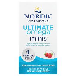 노르딕 네츄럴 프로페셔날 Nordic Naturals, Ultimate Omega® 미니, 딸기 맛, 미니 소프트젤 60정(소프트젤 1정당 560mg)