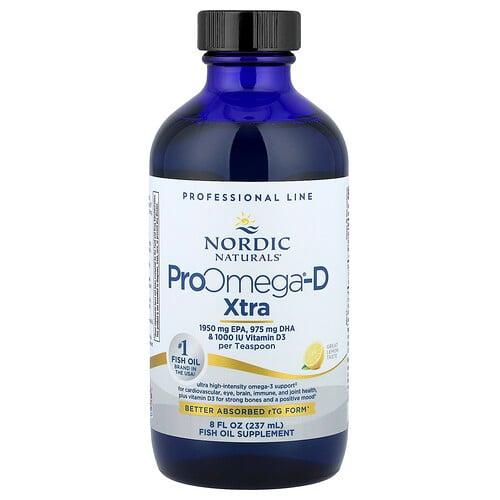 노르딕 네츄럴 프로페셔날 Nordic Naturals, ProOmega®-D Xtra, 맛있는 레몬 맛, 237ml(8fl oz) 상품 이미지
