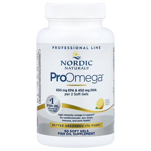 노르딕 네츄럴 프로페셔날 Nordic Naturals, ProOmega®, 레몬 맛, 소프트젤 60정(소프트젤 1정당 640mg) 상세 이미지