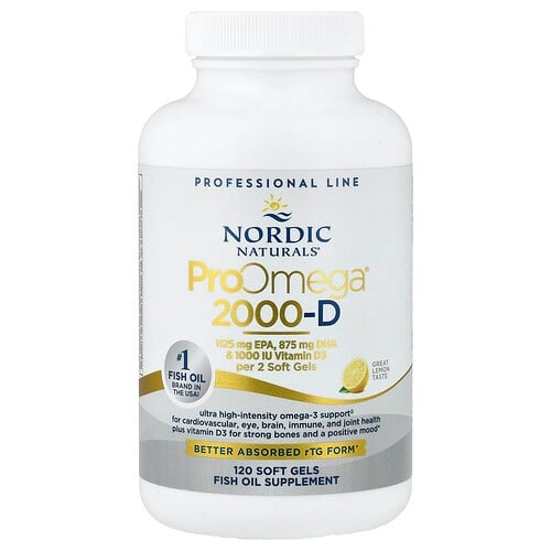 노르딕 네츄럴 프로페셔날 Nordic Naturals, ProOmega® 2000-D, 레몬, 소프트젤 120정 상세 이미지