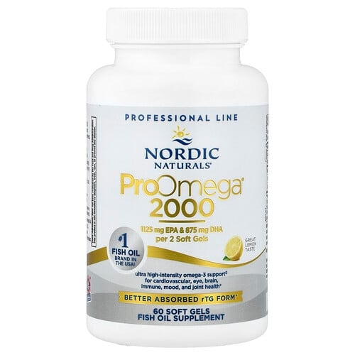 노르딕 네츄럴 프로페셔날 Nordic Naturals, ProOmega® 2000, 레몬 맛, 소프트젤 60정(소프트젤 1정당 1,075mg) 상세 이미지