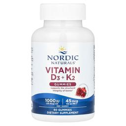 노르딕 네츄럴 프로페셔날 Nordic Naturals, 비타민D3 + K2 구미젤리, 석류 맛, 구미젤리 60개