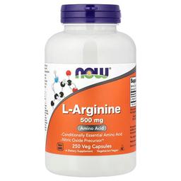 나우푸드 NOW Foods, L-알지닌, 500mg, 베지 캡슐 250정