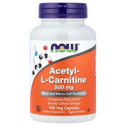 나우푸드 NOW Foods, 아세틸-l-카르니틴, 500mg, 베지 캡슐 100정
