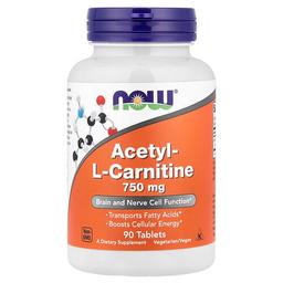 나우푸드 NOW Foods, 아세틸-L 카르니틴, 750mg, 90정