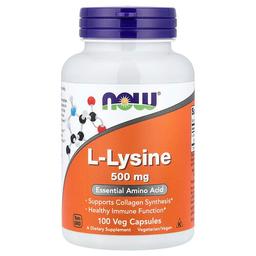 나우푸드 NOW Foods, l-라이신, 500mg, 베지 캡슐 100정