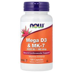 나우푸드 NOW Foods, 메가 D3 & MK-7, 캡슐 120정