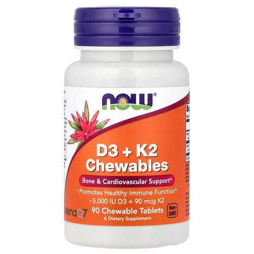 나우푸드 NOW Foods, D3 + K2 츄어블, 츄어블 정 90정 상세 이미지