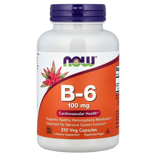 나우푸드 NOW Foods, B-6, 100mg, 베지 캡슐 250정 상세 이미지