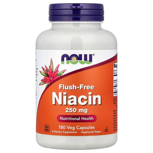 나우푸드 NOW Foods, 홍조 현상 없는 니아신, 250mg, 베지 캡슐 180정 상품 이미지