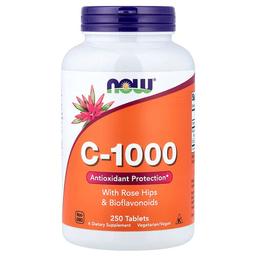 나우푸드 NOW Foods, C-1000, 로즈힙 및 바이오플라보노이드 함유, 250정