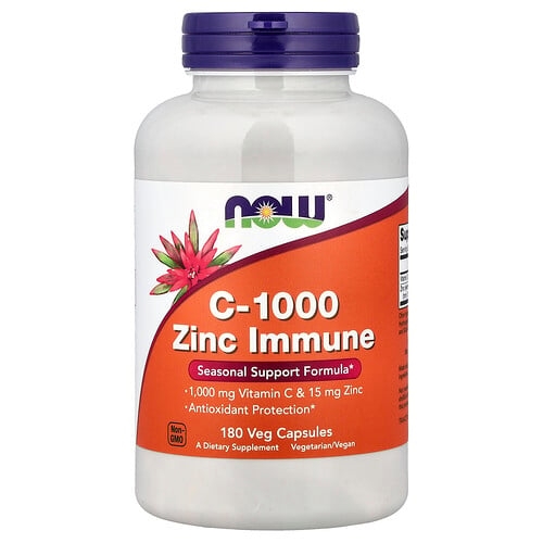 나우푸드 NOW Foods, C-1000 아연 이뮨, 베지 캡슐 180정 상세 이미지