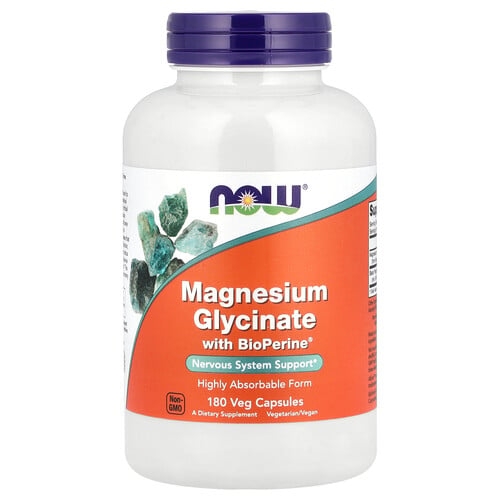 나우푸드 NOW Foods, 마그네슘 글리신산, BioPerine® 함유, 베지 캡슐 180정 상세 이미지