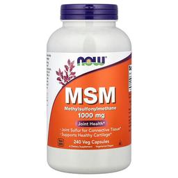 나우푸드 NOW Foods, MSM, 메틸설포닐메테인, 1,000mg, 베지 캡슐 240정