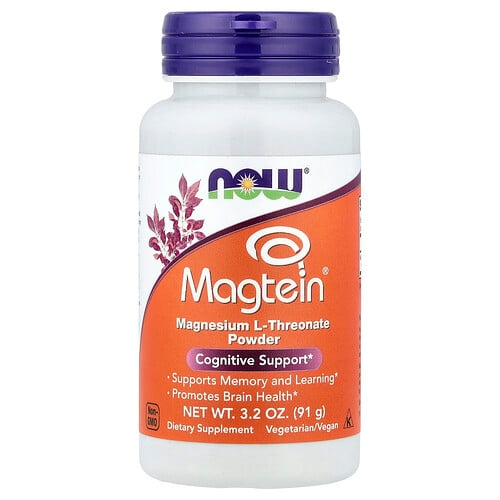 나우푸드 NOW Foods, Magtein®, 마그네슘 L-트레온산 분말,, 91g(3.2oz) 상세 이미지