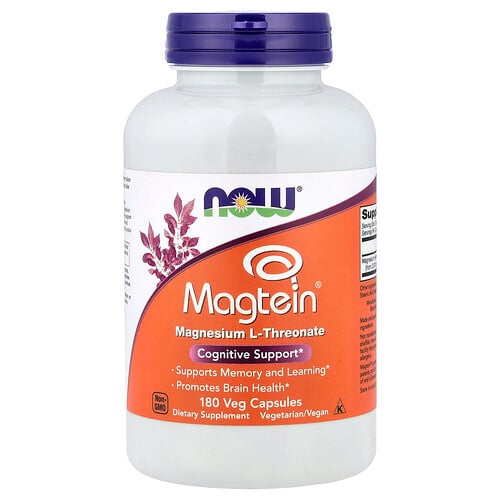 나우푸드 NOW Foods, Magtein®, 마그네슘 L-트레온산, 180mg, 베지 캡슐 180정(캡슐당 48mg) 상세 이미지