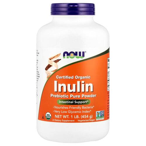 나우푸드 NOW Foods, 유기농 인증 이눌린, 프리바이오틱 순수 분말, 454g(1lb) 상품 이미지