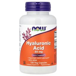 나우푸드 NOW Foods, MSM 함유 히알루론산, 50mg, 베지 캡슐 120정