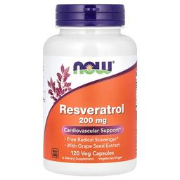 나우푸드 NOW Foods, 천연 레스베라트롤, 200mg, 베지 캡슐 120정
