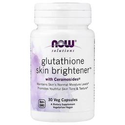 나우푸드 NOW Foods, Solutions, Glutathione Skin Brightener™, 베지 캡슐 30정