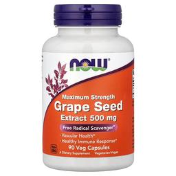 나우푸드 NOW Foods, 포도 씨추출물, 500mg, 베지 캡슐 90정