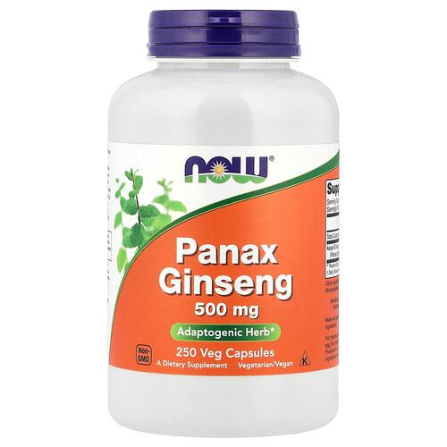 나우푸드 NOW Foods, 인삼, 500mg, 베지 캡슐 250정 상품 이미지