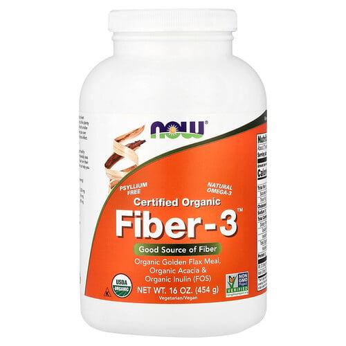 나우푸드 NOW Foods, 유기농 인증 Fiber-3™, 454g(16oz) 상품 이미지