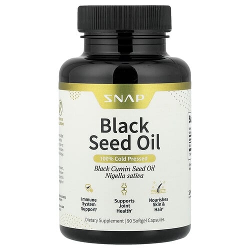 스냅 서플리먼츠 Snap Supplements, 블랙 씨드 오일, 500mg, 소프트젤 캡슐 90정 상세 이미지