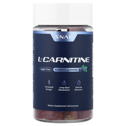 스냅 서플리먼츠 Snap Supplements, l-카르니틴 구미젤리, 블루베리, 무설탕, 구미젤리 60개(구미젤리 1개당 250mg) 상세 이미지