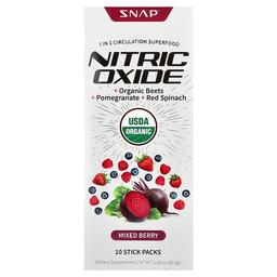스냅 서플리먼츠 Snap Supplements, 산화질소, 3-in-1 순환 슈퍼 푸드, 믹스 베리, 스틱팩 10개, 각 8.1g(0.29oz)