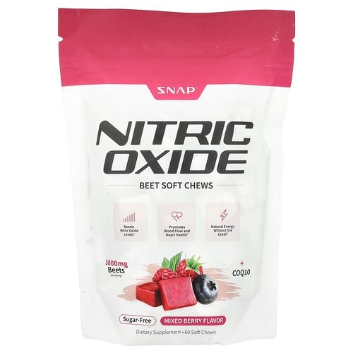 스냅 서플리먼츠 Snap Supplements, 산화질소 비트 소프트 츄, 무설탕, 믹스 베리, 소프트 츄 60개 상세 이미지