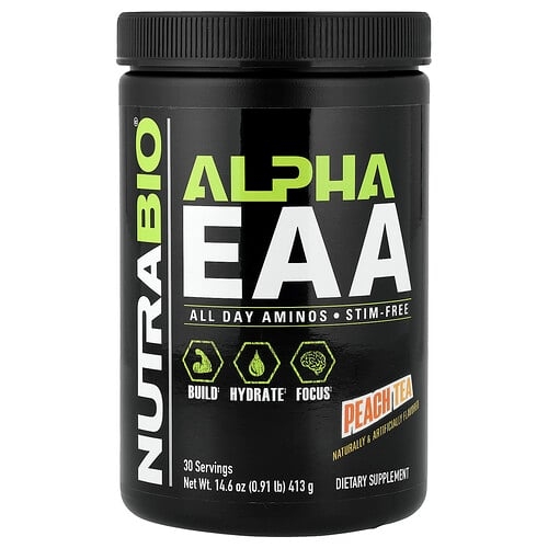 NutraBio, 알파 EAA, 복숭아 차, 413g(0.91lb) 상세 이미지