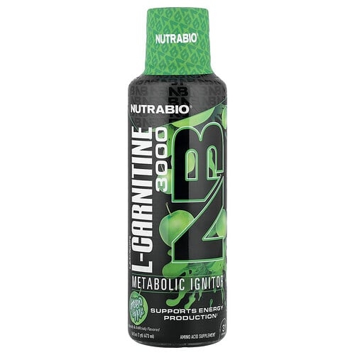 NutraBio, LeanShots l-카르니틴 3000, 그린 애플, 473ml(16fl oz) 상세 이미지