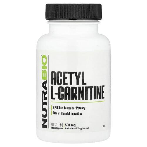 NutraBio, 아세틸 l-카르니틴, 500mg, 베지 캡슐 90정 상품 이미지