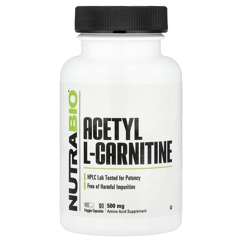 NutraBio, 아세틸 l-카르니틴, 500mg, 베지 캡슐 90정 상세 이미지