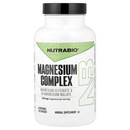 NutraBio, 마그네슘 복합체, 캡슐 120정(캡슐 1정당 100mg) 상세 이미지