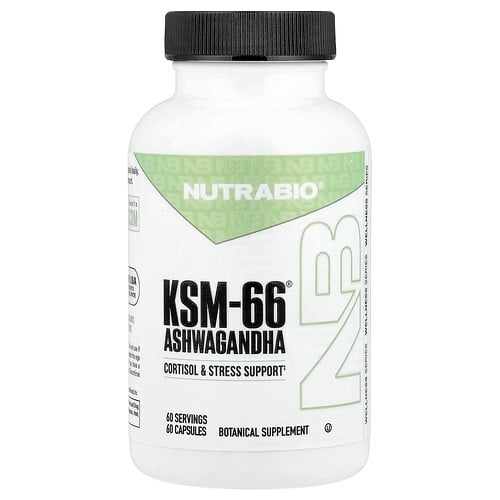 NutraBio, KSM-66®, 아슈와간다, 캡슐 60정(캡슐 1정당 600mg) 상세 이미지