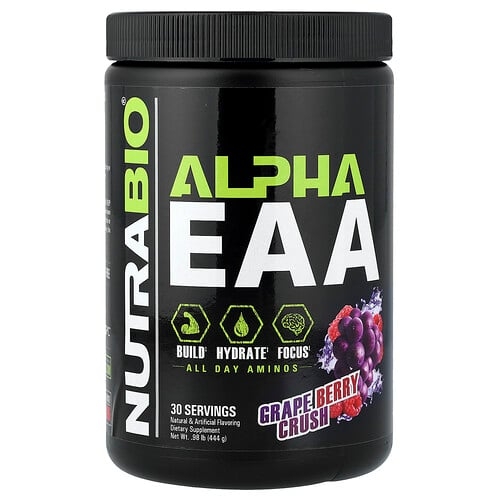 NutraBio, Alpha EAA, 그레이프 베리 크러시, 444g(0.98lb) 상세 이미지