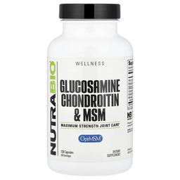NutraBio, 글루코사민 콘드로이틴 & MSM, 캡슐 120정