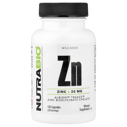 NutraBio, 아연, 30mg, 캡슐 120정 상세 이미지
