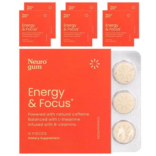 뉴로검 NeuroGum, 에너지 및 집중력 향상, 시나몬, 6팩, 각 9개 상품 이미지