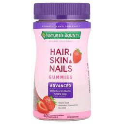 네이쳐스 바우티 Nature's Bounty, Optimal Solutions®, 모발, 피부, 손발톱 구미젤리, 딸기 맛, 구미젤리 40개