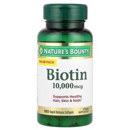 네이쳐스 바우티 Nature's Bounty, 비오틴, 10,000mcg, 속방형 소프트젤 180정